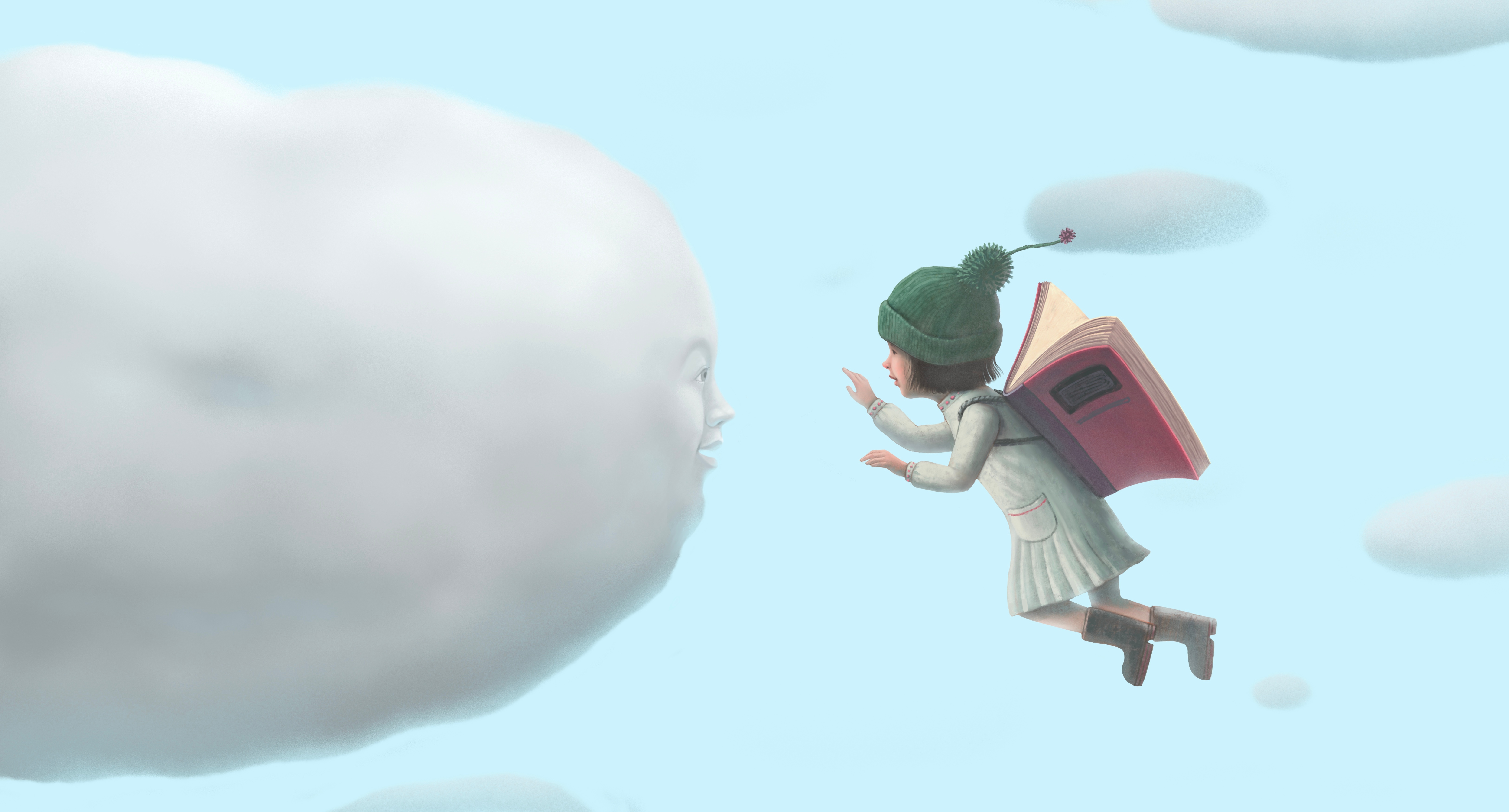 girl with cloud