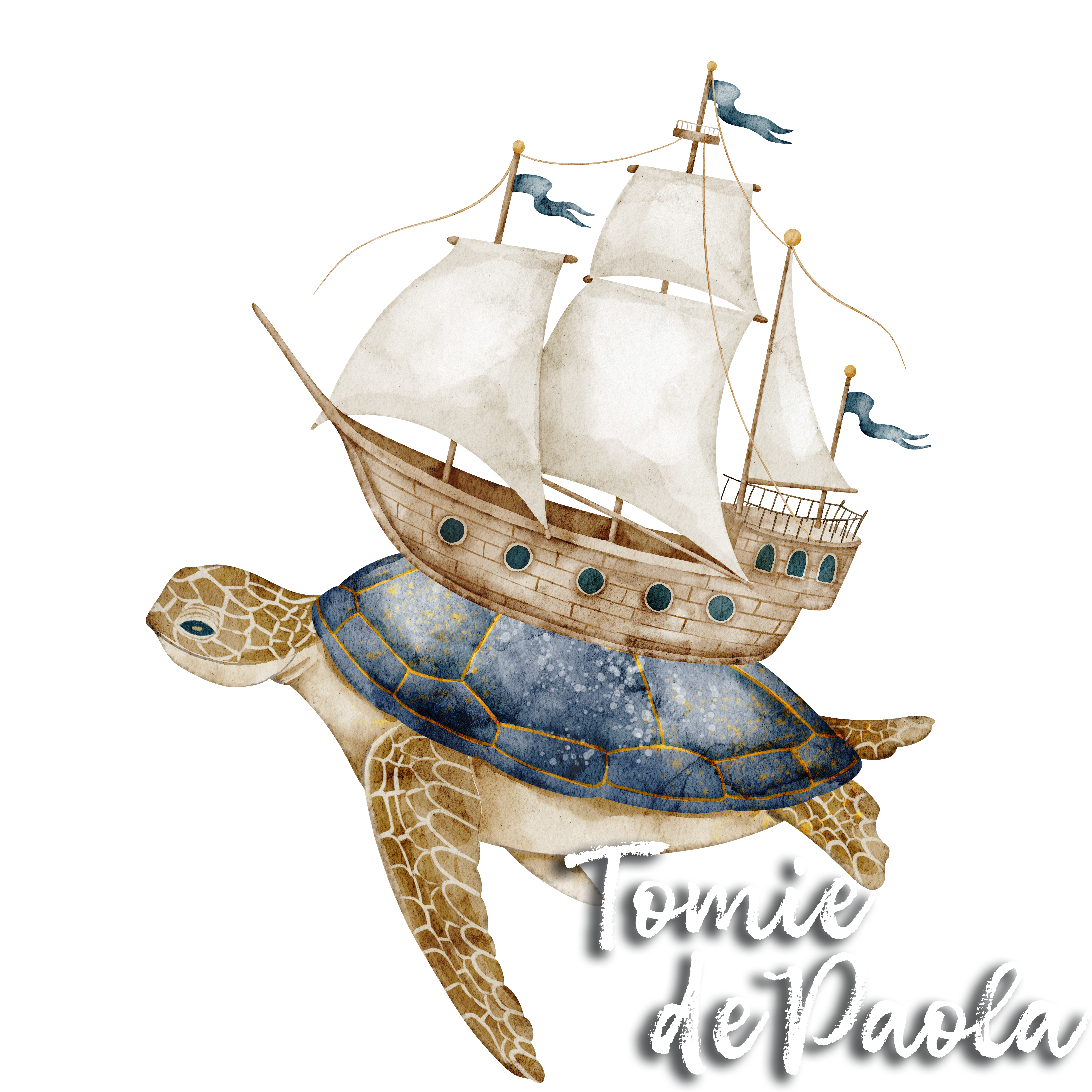 turtle carrying boat